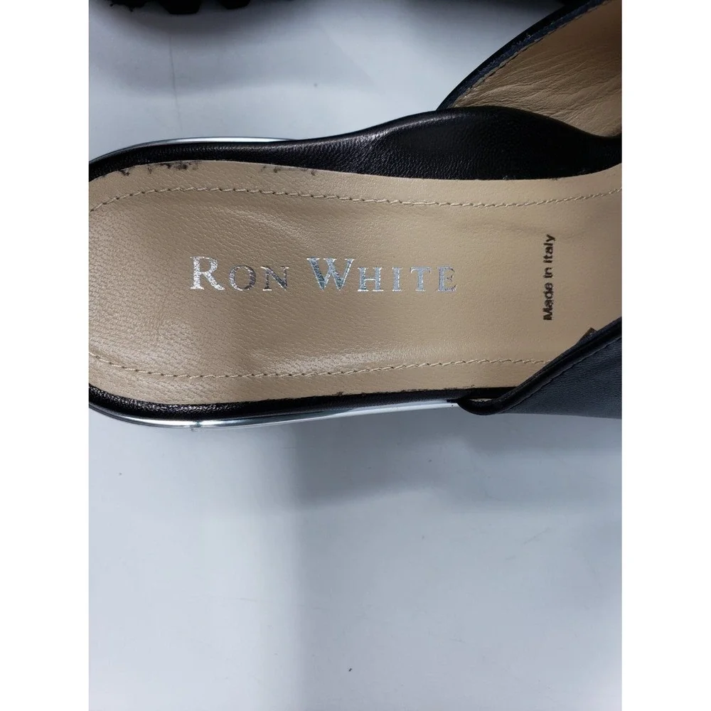 Ron White Candra Sandals Women's EU 38 US 7.5 Black Nappa Leather Adjustable